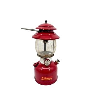 Vintage Coleman Lantern Lamp Model 200 A 1962 Original Pyrex Globe Cherry Red